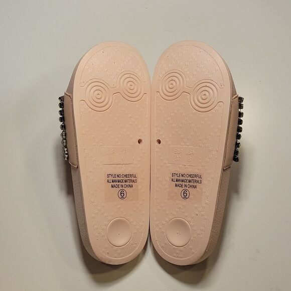 BRAND NEW HERSTYLE CHEERFUL RHINESTONES EMBELLISHMENTS SLIDES SANDAL - Picture 14 of 16